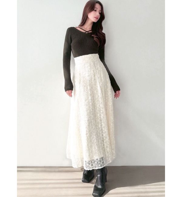 RESEXXY「デコルテクロスニットトップス」|ニット・セーター|