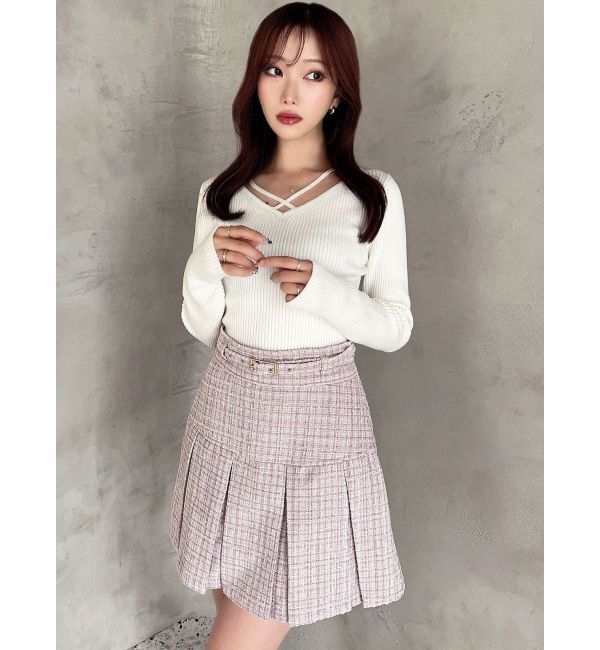 RESEXXY「デコルテクロスニットトップス」|ニット・セーター|