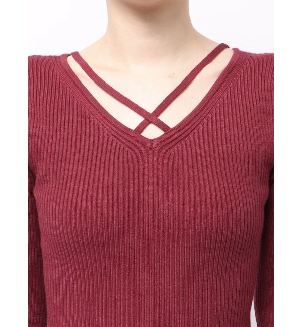 RESEXXY「デコルテクロスニットトップス」|ニット・セーター|