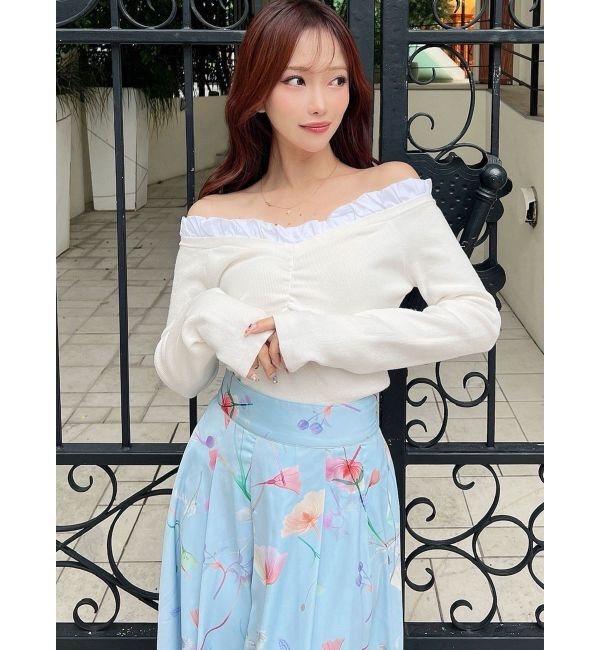 RESEXXY「ホイップフリルVネックニット」|ニット・セーター|