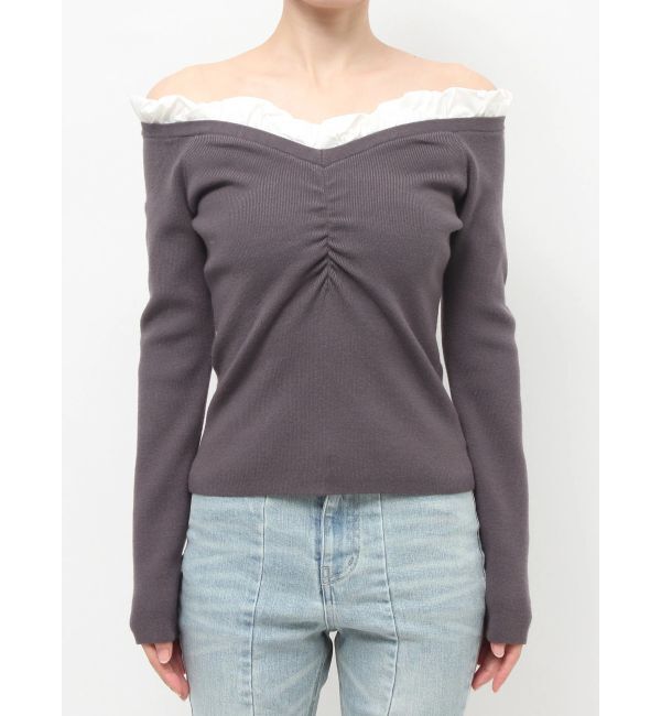 RESEXXY「ホイップフリルVネックニット」|ニット・セーター|