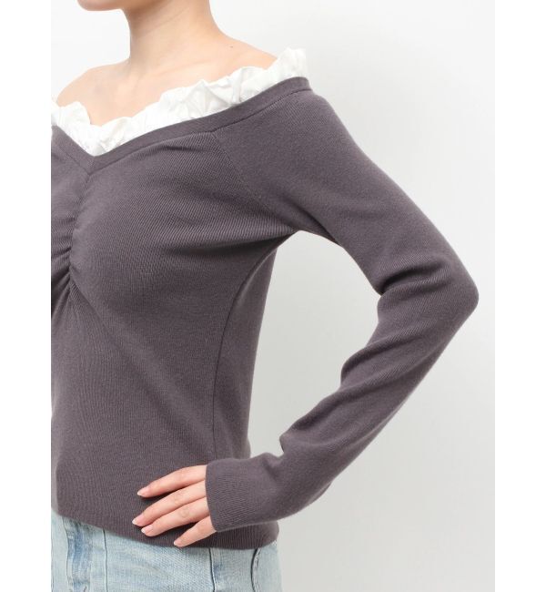 RESEXXY「ホイップフリルVネックニット」|ニット・セーター|