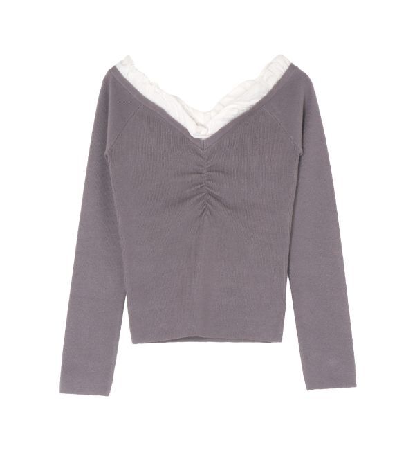 RESEXXY「ホイップフリルVネックニット」|ニット・セーター|