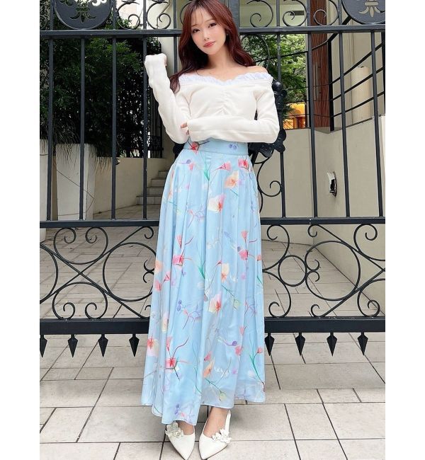 RESEXXY「ホイップフリルVネックニット」|ニット・セーター|