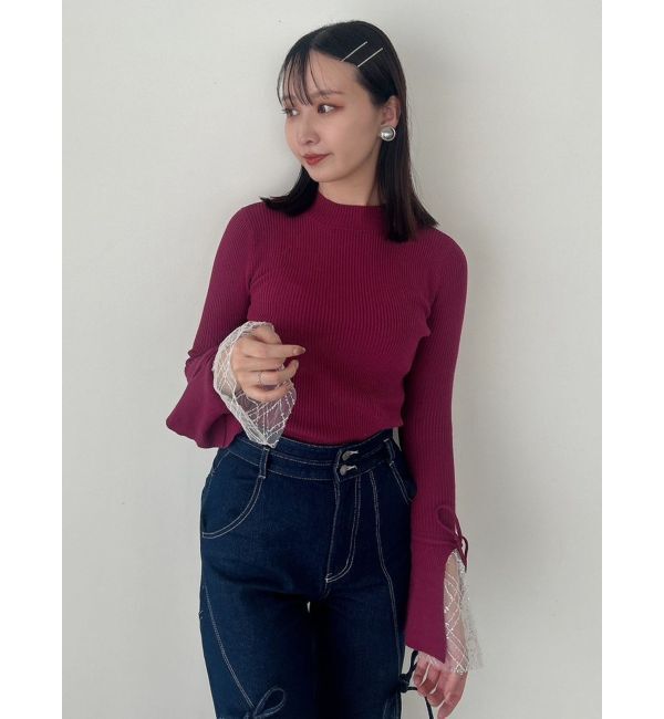 dazzlin「ヘムレースリブニットトップス」|ニット・セーター|