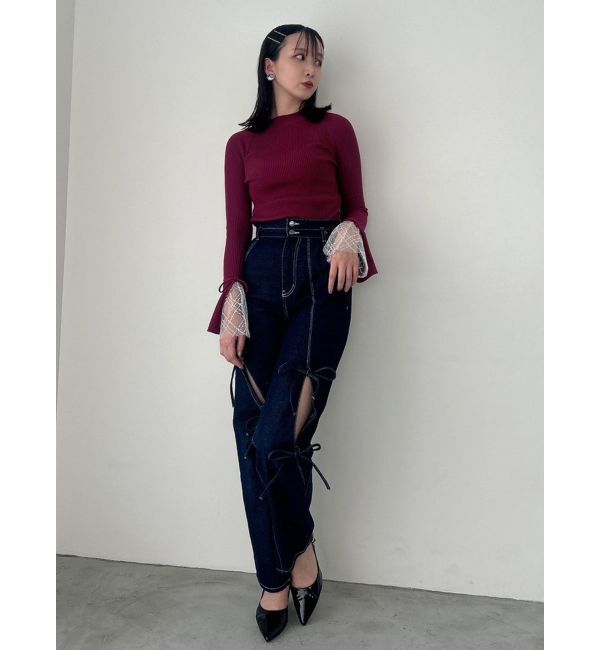 dazzlin「ヘムレースリブニットトップス」|ニット・セーター|