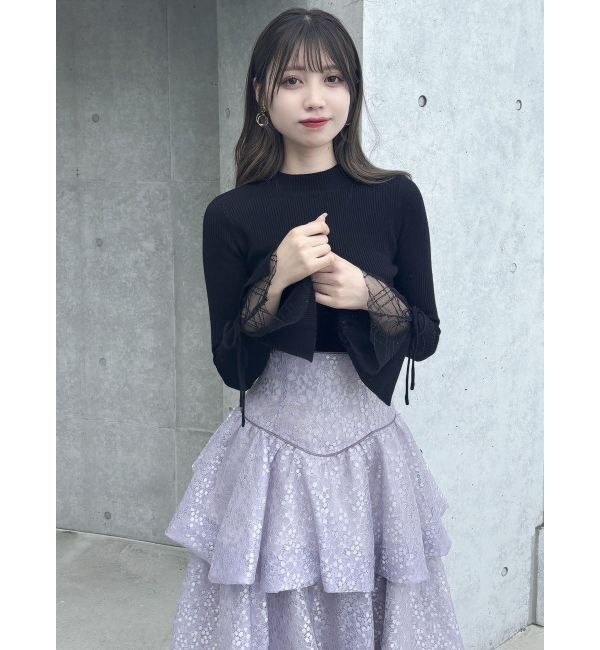 dazzlin「ヘムレースリブニットトップス」|ニット・セーター|