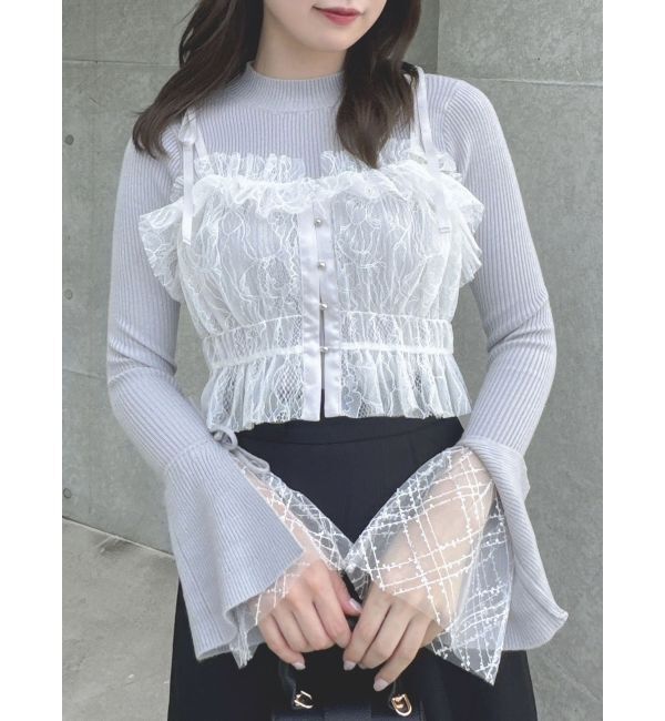 dazzlin「ヘムレースリブニットトップス」|ニット・セーター|