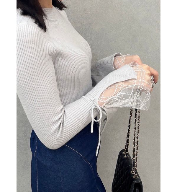 dazzlin「ヘムレースリブニットトップス」|ニット・セーター|