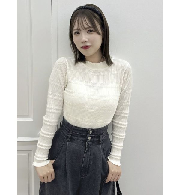 dazzlin「バックリボンプチフリルニットトップス」|ニット・セーター|