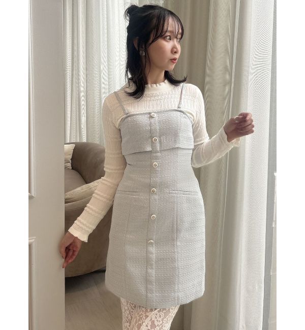 dazzlin「バックリボンプチフリルニットトップス」|ニット・セーター|