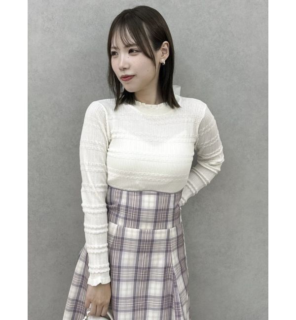 dazzlin「バックリボンプチフリルニットトップス」|ニット・セーター|