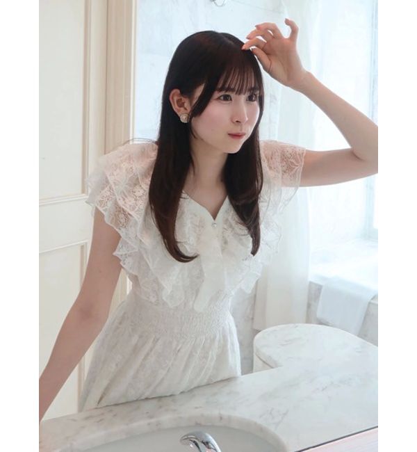 dazzlin「【WEB限定】バックリボンレースノースリワンピース」|ワンピース|