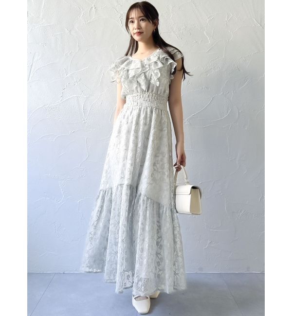 dazzlin「【WEB限定】バックリボンレースノースリワンピース」|ワンピース|