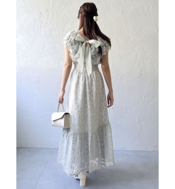 dazzlin「【WEB限定】バックリボンレースノースリワンピース」|ワンピース|