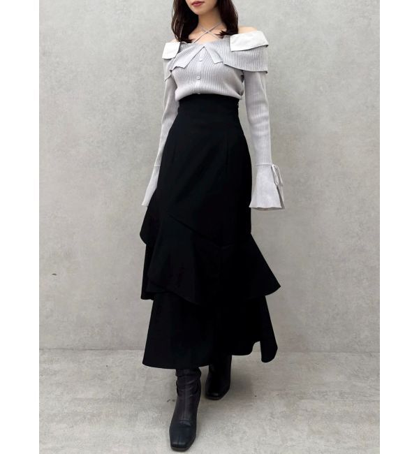 dazzlin「バックレースアップアシメマーメイドスカート」|スカート|ブラック