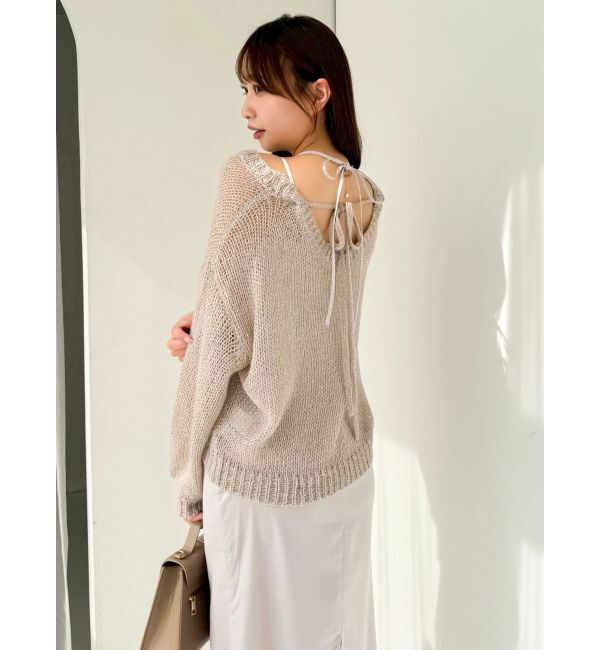 dazzlin「バックリボンスパンコールモヘアタッチニット」|ニット・セーター|