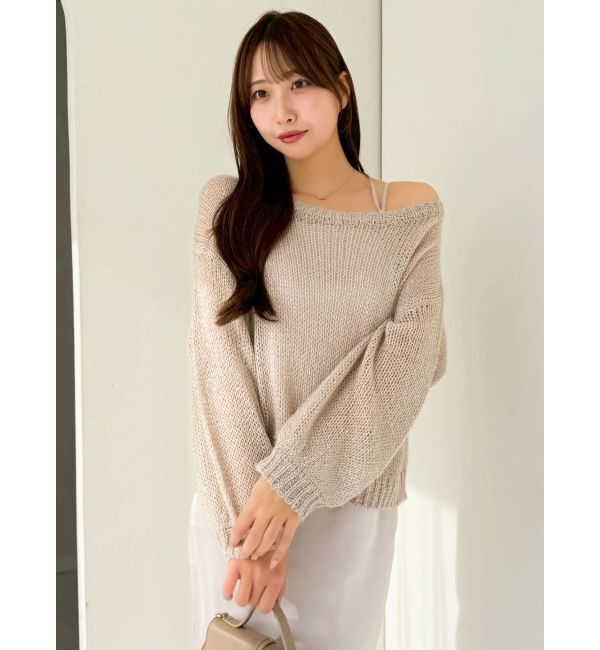 dazzlin「バックリボンスパンコールモヘアタッチニット」|ニット・セーター|