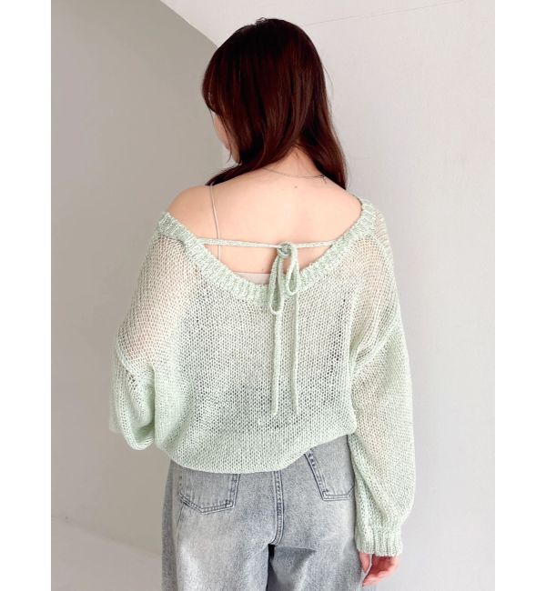 dazzlin「バックリボンスパンコールモヘアタッチニット」|ニット・セーター|