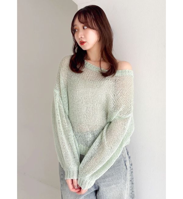 dazzlin「バックリボンスパンコールモヘアタッチニット」|ニット・セーター|