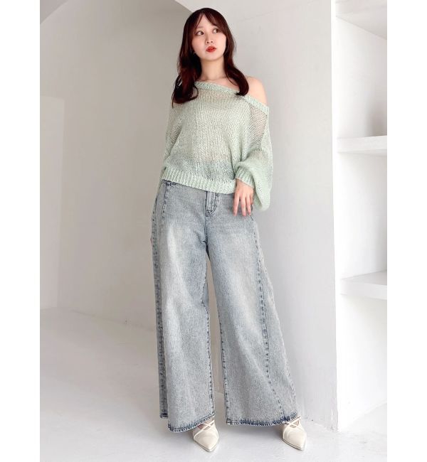 dazzlin「バックリボンスパンコールモヘアタッチニット」|ニット・セーター|