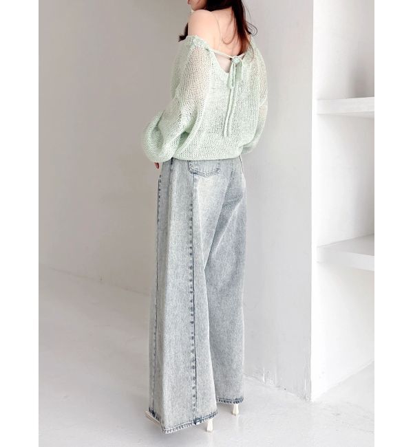 dazzlin「バックリボンスパンコールモヘアタッチニット」|ニット・セーター|