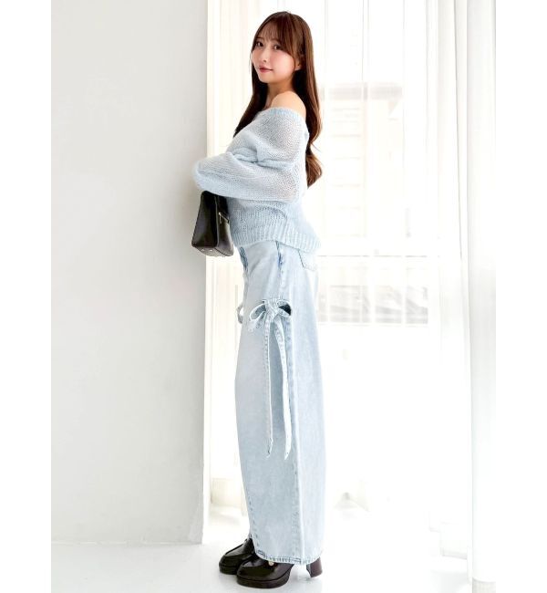 dazzlin「バックリボンスパンコールモヘアタッチニット」|ニット・セーター|