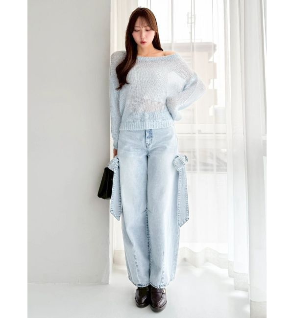 dazzlin「バックリボンスパンコールモヘアタッチニット」|ニット・セーター|