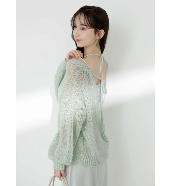 dazzlin「バックリボンスパンコールモヘアタッチニット」|ニット・セーター|