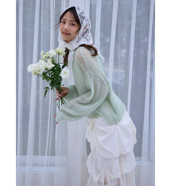 dazzlin「バックリボンスパンコールモヘアタッチニット」|ニット・セーター|