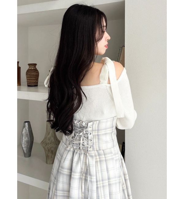 dazzlin「【WEB限定】ショルダーリボンニットトップス」|ニット・セーター|