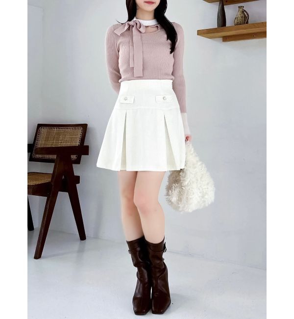 dazzlin「【WEB限定】ショルダーリボンニットトップス」|ニット・セーター|