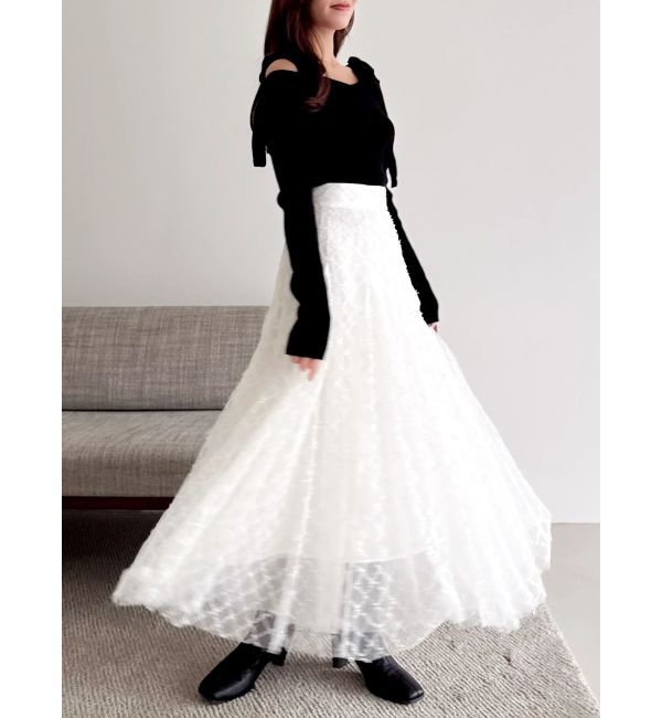 dazzlin「【WEB限定】ショルダーリボンニットトップス」|ニット・セーター|