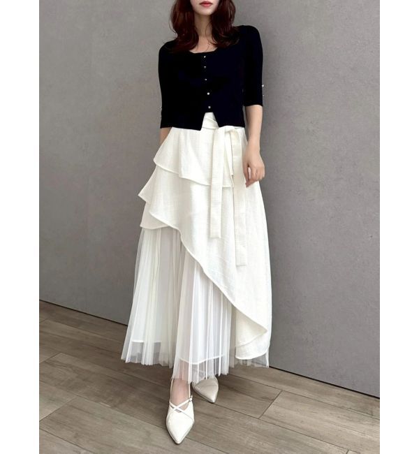 dazzlin「アシメティアードプリーツスカート」|スカート|