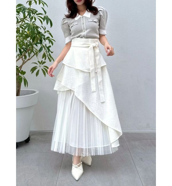 dazzlin「アシメティアードプリーツスカート」|スカート|