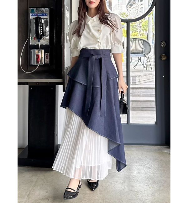 dazzlin「アシメティアードプリーツスカート」|スカート|