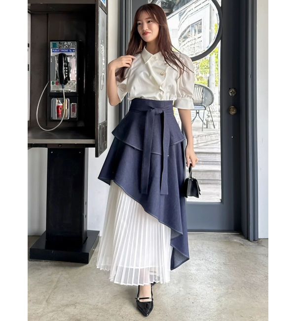 dazzlin「アシメティアードプリーツスカート」|スカート|