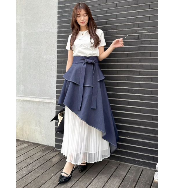 dazzlin「アシメティアードプリーツスカート」|スカート|