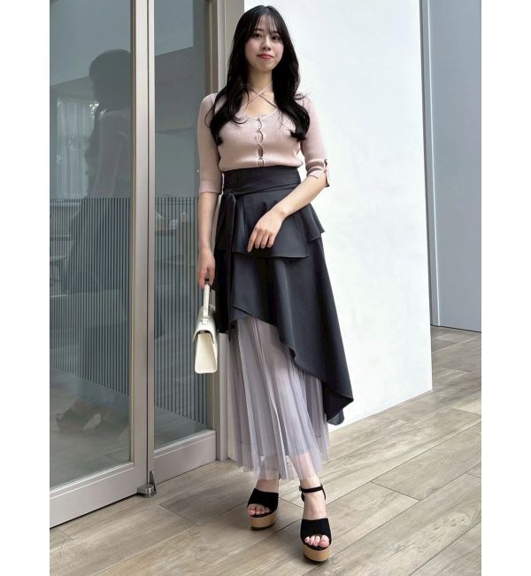 dazzlin「アシメティアードプリーツスカート」|スカート|