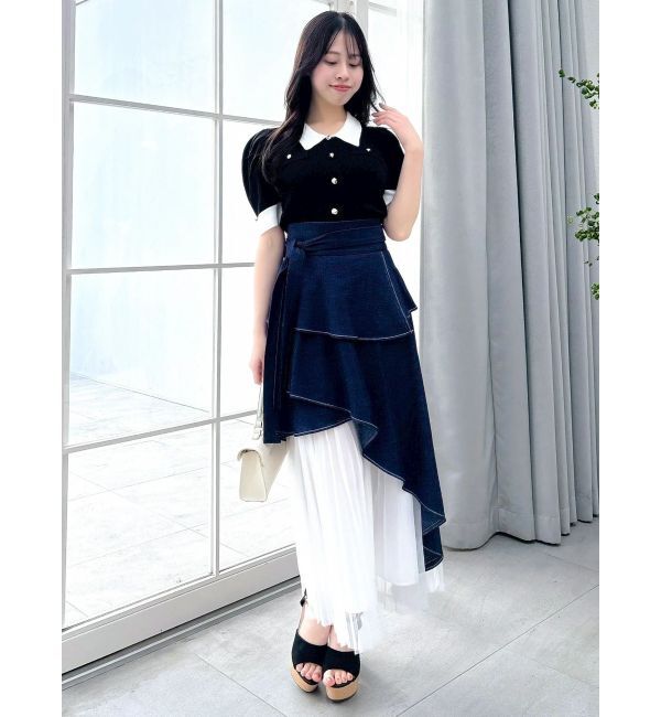dazzlin「アシメティアードプリーツスカート」|スカート|