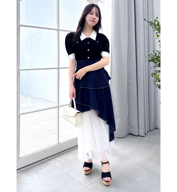 dazzlin「アシメティアードプリーツスカート」|スカート|