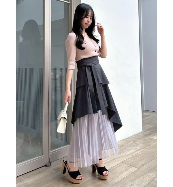 dazzlin「アシメティアードプリーツスカート」|スカート|