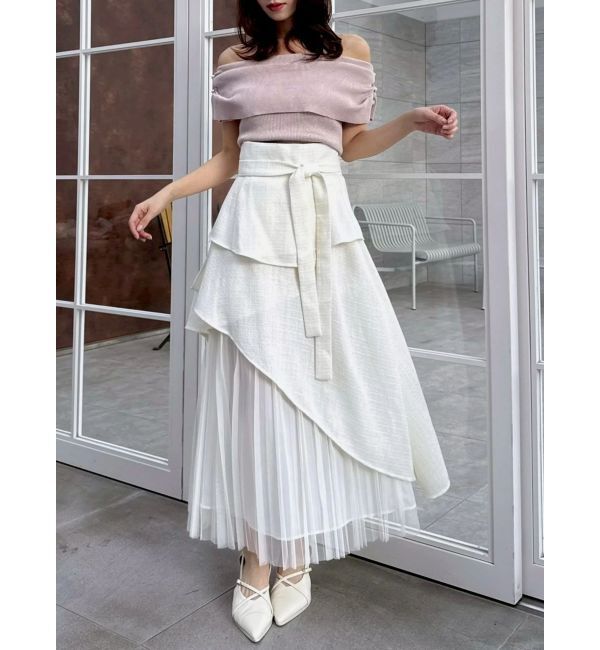 dazzlin「アシメティアードプリーツスカート」|スカート|