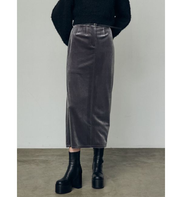 EMODA「【WEB限定】ハイウエストベルトベロアスカート」|スカート|