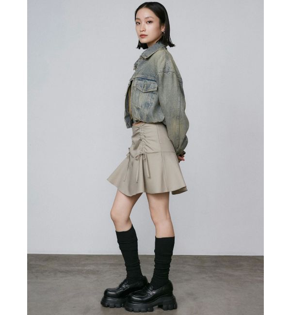 EMODA「ギャザーリボンフレアスカート」|スカート|