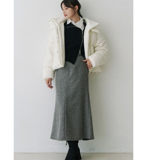 MERCURYDUO「【WEB限定カラーあり】ハイツイストアシメZIPニット」|ニット・セーター|