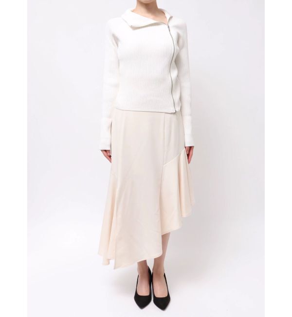 MERCURYDUO「【WEB限定カラーあり】ハイツイストアシメZIPニット」|ニット・セーター|