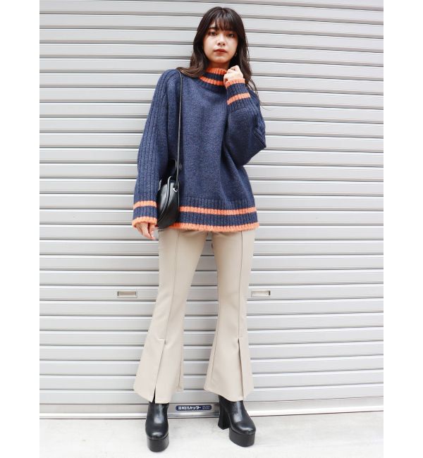 MURUA「【WEB限定 ITEM】バックスリットラインニットチュニック」|ニット・セーター|