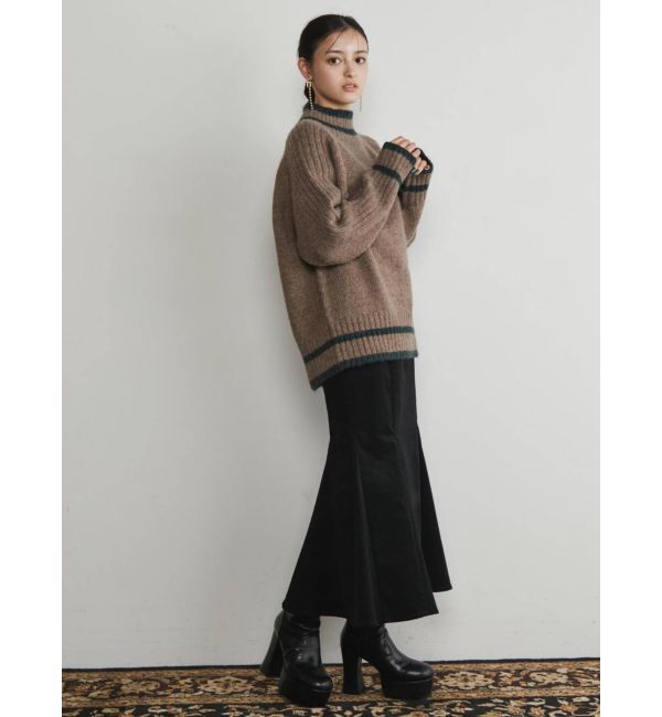 MURUA「【WEB限定 ITEM】バックスリットラインニットチュニック」|ニット・セーター|