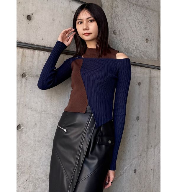 MURUA「ショルダーカットリブニット」|ニット・セーター|